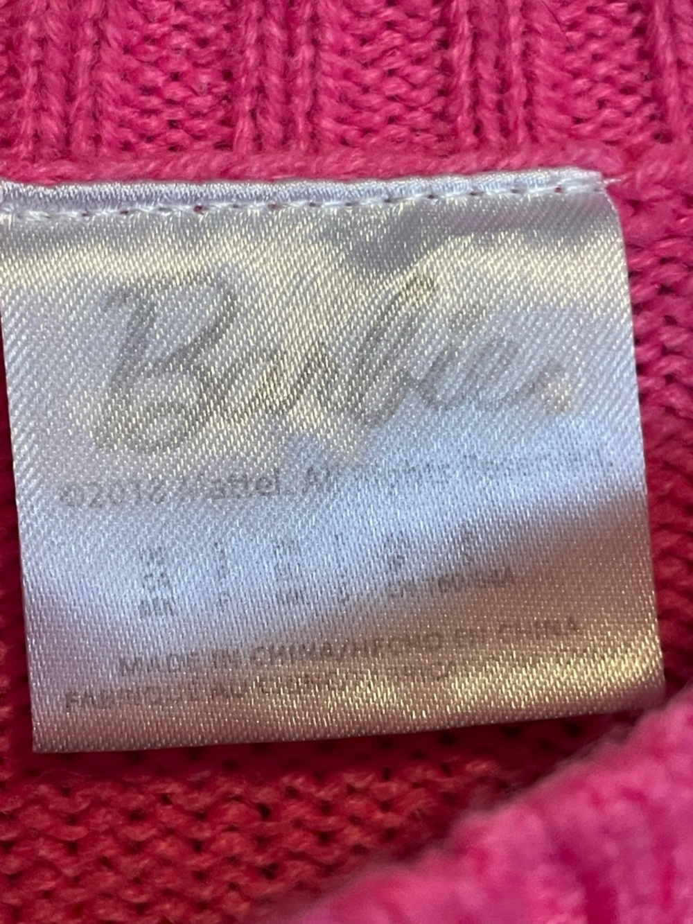 Barbie Printed Pink Crewneck Sweater with Black Script - Picture 4 of 5